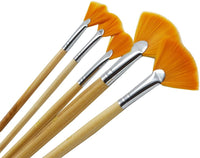ZHOUXINXING - Juego de 5 cepillos de madera de nailon con forma de abanico para pintar y dibujar - Arteztik
