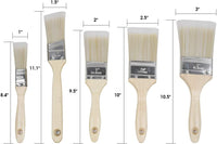 Tavolozza 5 pinceles de pintura y virutas con mango de madera para pintura, manchas, barniz, pegamentos, acrílicos y gesso - Arteztik
