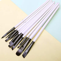 Juego de pinceles de pintura para acrílico Gouache óleo acuarela lienzo, artista cara y cuerpo, kit de pintura profesional, pinceles de arte con puntas de nailon sintético, 10 unidades - Arteztik
