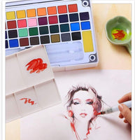 Sethruki Juego de pintura para acuarela, 36 colores vivos en caja de bolsillo con 2 pinceles de acuarela, 1 paleta de colores de acuarela para estudiantes, niños, principiantes - Arteztik
