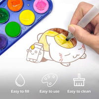 Juego de pinceles de acuarela – Super fácil de usar y llenar, juego de pinceles de acuarela de 9 piezas para lápices de colores solubles en agua, pincel acuático para principiantes, regalo de vuelta a la escuela - Arteztik
