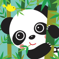 Pintura al óleo, kits de pintura por números para niños - Panda bebé 8 x 8 pulgadas (lienzo enmarcado) - Arteztik
