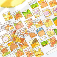 Doraking 300 pegatinas para decoración de conejos de dibujos animados para álbumes de recortes Bujos, 6 temas bonitos conejos pegatinas (amarillo) - Arteztik
