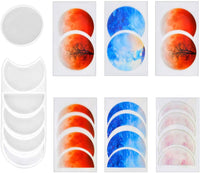 Iriisy - Moldes de resina con forma de luna llena y 3 unidades de pegatinas para moldes epoxi de silicona Crescent - Arteztik
