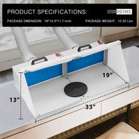 VIVOHOME - Cabina de aerografía portátil de doble unidad con iluminación LED para modelo, tarta, manualidades, uñas, juguete - Arteztik
