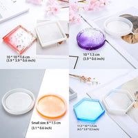 Daimay DIY posavasos de silicona cuadrado epoxi moldes de fundición redondo cuadrado hexagonal moldes para fundición con resina cemento cemento decoración del hogar – 4 unidades - Arteztik
