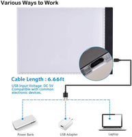 [3 en 1] caja de luz para el rastreo con soporte y clips desmontables, almohadilla de rastreo para la pintura de diamantes, papel de color de agua, tela fina - Arteztik
