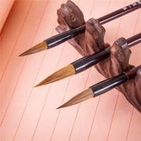 Chino Caligrafía Japonesa dibujo Pincel de Sumi-e HU Pen Lang Hao (Wolf Hair) 3 Pcs Set de regalo - Arteztik
