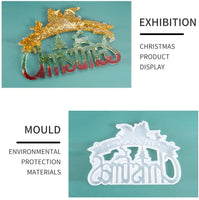 Placa de la puerta de la placa de la resina del silicón del molde de la fundición de epoxy del molde del arte de la herramienta para hacer el ornamento del árbol de navidad DIY Craft fiesta de Navidad escritorio/mesa/decoración - Arteztik
