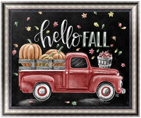 Apomelo - Kit de pintura de diamante de 10 x 12 pulgadas, camión de calabaza roja, taladro completo, pintura de diamantes por números, kit de arte de diamante para decoración, Hello Fall - Arteztik
