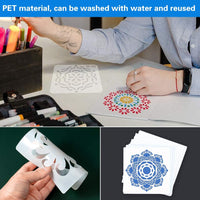 32pcs Mandala Dotting Tools Set, Nail Art Tools,Decompression Painting,Include Reusable Mandalas Painting Stencils,Brushes and Paint Tray for Painting Rocks, Drawing and Drafting, Kids' Crafts - Arteztik
