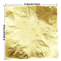 Gigules - 100 hojas de papel de aluminio dorado de imitación de 5.5 x 5.5 in para manualidades, pintura, dorado, decoración - Arteztik
