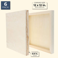 Tableros para paneles de pintura de madera (12 pulgadas, 6 unidades) - Arteztik
