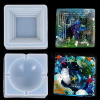 2 moldes para cenicero, resina de silicona transparente epoxi para manualidades, para hacer manualidades para hacer decoración del hogar - Arteztik
