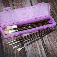 Fuumuui - Juego de 11 pinceles profesionales 100% naturales para pintura al óleo de gouache acrílico, cerdas de cerdas de cerdo de cerdo puro con una caja de transporte (amarillo) - Arteztik
