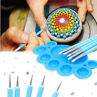 Juego de 35 herramientas para puntear mandalas para pintura de roca, lilana, mandala, juego de plantillas de puntos, incluye herramientas de punteo con bolsa de almacenamiento. - Arteztik

