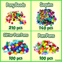 FunzBo Arts and Crafts Supplies for Kids - Craft Art Supply Kit for Toddlers Age 4 5 6 7 8 9 - All in One D.I.Y. Crafting Collage Arts Set for Kids (X-Large) - Arteztik
