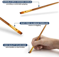 Juego de pinceles de pintura acrílica – 10 tamaños diferentes de pinceles de pintura para acuarela acrílica óleo Gouache – Regalo perfecto para principiantes, adultos, estudiantes o profesionales - Arteztik

