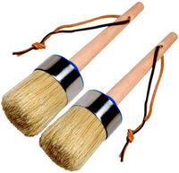 Cepillo de pintura de tiza y cera, para muebles, pintura profesional grande redonda hecha a mano con todas las cerdas naturales - Arteztik
