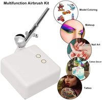 Kit de aerógrafo DKIEI recargable de una sola acción modelo de aerógrafo kit mini compresor de aire de pulverización, juego de bolígrafo para maquillaje, galletas, tartas, arte pintura de uñas, tatuaje, pintura facial, modelo para colorear - Arteztik
