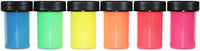 Juego de 6 colores fluorescentes (luz negra/negra) con guía ideal para botellas de aerosol, plantillas, tela y madera - Arteztik
