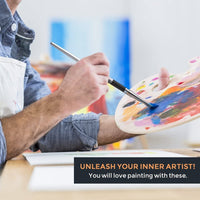 Nicpro Juego de 12 pinceles de pintura acrílica para artistas adultos, pinceles de pintura de taklon para acuarela, pintura de acuarela, pintura de acuarela, pintura corporal en miniaturas, pinceles para niños y adultos - Arteztik
