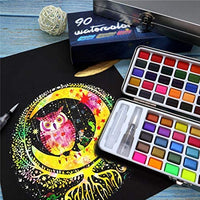 Seamiart - Juego de 50 pinturas de acuarela sólidas para adultos, niños, artista, pigmento, acuarela, kit de regalo con pincel de pintura, caja de lata de viaje 2020 - Arteztik
