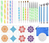 Mandala Dotting Tools Set, 32 piezas Pen Ball Stylus Dotting Art Herramientas y plantillas con una bolsa de almacenamiento impermeable para pintar rocas, arcilla Pottery Craft, Nail Dotting y dibujo artístico - Arteztik
