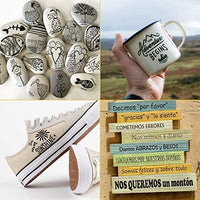 Rotuladores acrílicos para pintura de piedras, cerámica, copas de vino, madera, tela, lienzo, metal, tazas, suministros para manualidades, álbumes de recortes, tarjetas, 8 unidades, Negro - Arteztik
