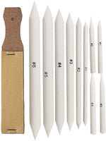 Meikeer - 10 piezas de mezcla de tachuelas y tortillones de papel con 1 sacapuntas de papel de lija, puntero para estudiantes, artistas, herramientas de dibujo de carbón - Arteztik
