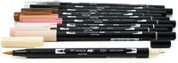 Tombow 56170 - Rotuladores de doble pincel, retrato (10 unidades), color negro - Arteztik
