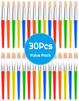 Anezus Pinceles para pintura, pinceles de pintura para niños a granel, 30 brochas de pintura grandes., Multicolores - Arteztik
