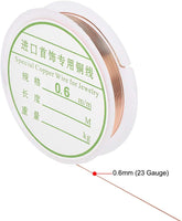 Uxcell alambre de cobre para manualidades, calibre 23, 0.024 in de diámetro. Alambre de metal flexible rojo para manualidades de bricolaje 14.5 pies/4.5 yardas 3 rollos - Arteztik
