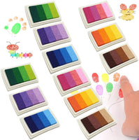 12 almohadillas de tinta para sellos, lavables, para niños, 24 colores - Arteztik
