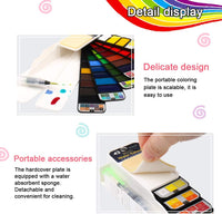 BBLIKE Juego de pintura de acuarela con 4 pinceles variados, 42 colores surtidos, juego de bocetos de acuarela portátil de viaje para principiantes, niños, estudiantes, artista y más - Arteztik
