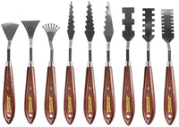 Bestgle - Juego de cuchillos de paleta de acero inoxidable flexible con espátulas para pintura artística y aceites, acrílicos, manualidades, madera y acero inoxidable, M - Arteztik
