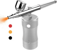 Kit de aerógrafo COSSCCI actualizado, mini pistola de aire portátil con kit de compresor, kit de pintura de una sola acción con cepillo de aire para decoración de tartas, maquillaje, arte de uñas, modelo, pintura, tatuaje, manicura (negro) - Arteztik

