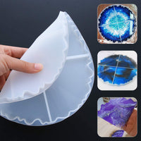 Moldes para posavasos de resina de silicona, 2 moldes de resina epoxi irregulares, para hacer tapetes de cuencos, posavasos de ágata, tapetes de vasos, soportes para joyas, decoración del hogar - Arteztik

