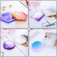 Weirui 4 piezas DIY posavasos silicona molde resina moldeo moldes para DIY decoración del hogar molde inferior soporte para fundición - Arteztik
