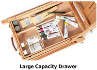 Delta Prime Savings Club - caballete de arte portátil con caja de bocetos de almacenamiento, caballete de pintura ajustable de estilo francés con pallete de madera y correa para el hombro para pintar y dibujar - Arteztik

