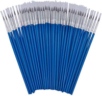 Paquete de 60 brochas redondas puntiagudas, cepillo de dibujo de rosca, pincel de dibujo hecho a mano, pincel de pintura de detalles para acrílico, aceite y acuarela (S(# 0)) - Arteztik
