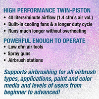 Master Airbrush Model TC-40T, compresor de aire con pistola de pintar profesional, de alto rendimiento, con tanque de aire de 0.79 galones, 2 soportes, regulador, manómetro, filtro colector de agua y manguera de aire. - Arteztik
