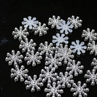 CHXIHome - 100 piezas de copo de nieve con forma de perla, cardmaking CraftWhite Decoración para manualidades, decoración de Navidad, copo de nieve con espalda plana perla - Arteztik
