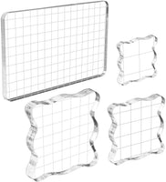 WeiMeet - 4 bloques de sellos acrílicos transparentes con líneas de cuadrícula para álbumes de recortes, manualidades - Arteztik
