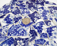 Lanyani Roto China Mosaico Azulejos, Azulejo de cerámica de porcelana azul y blanca esmaltado irregular para manualidades - Arteztik
