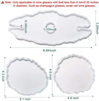 Moldes de resina para bandeja de vino, moldes de resina de silicona, juego de moldes de resina con 3 moldes de resina de posavasos y 2 asas de metal, moldes de fundición de resina epoxi para hacer bandeja de ágata sintética - Arteztik
