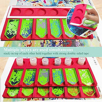 Bandeja organizadora de accesorios de pintura de diamante para adultos, soporte para múltiples botes para bandejas de contenedores de tarros, kit de herramientas de pintura de diamante multilote ideal para regalo para manualidades - Arteztik
