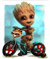 Betionol - Kit de pintura de diamantes 5D para niños y adultos, kit de pintura de diamantes de imitación de cristal de perforación completa por números con el tema de Babby Groot, 12 x 16 pulgadas - Arteztik
