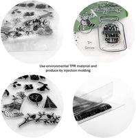 Lote de 7 sellos de silicona transparente con temática navideña para hacer tarjetas y álbumes de recortes - Arteztik
