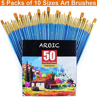 AROIC - Juego de pinceles de nailon, 5 paquetes de 50 unidades para todo tipo de acuarelas, 50 unidades - Arteztik
